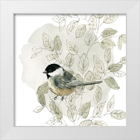 Botanical Sketchbook Bird II White Modern Wood Framed Art Print by Finn, Livi