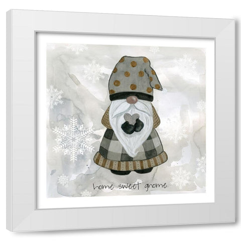 Home Sweet Gnome White Modern Wood Framed Art Print by Finn, Livi