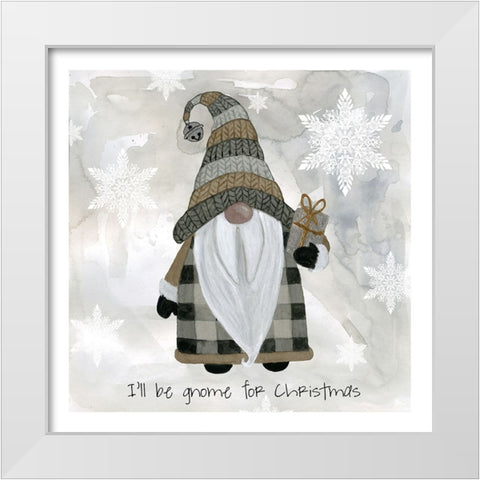 Gnome Friends III White Modern Wood Framed Art Print by Finn, Livi