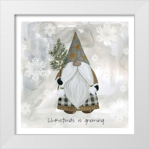 Gnome Friends IV White Modern Wood Framed Art Print by Finn, Livi