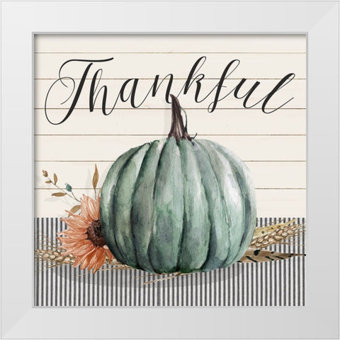 Harvest Thankful White Modern Wood Framed Art Print by Finn, Livi