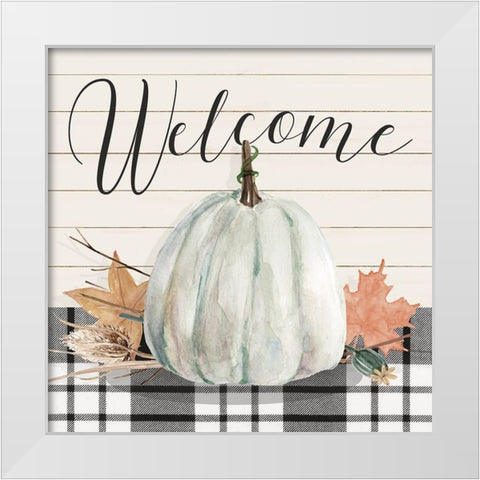 Harvest Welcome White Modern Wood Framed Art Print by Finn, Livi