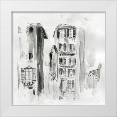 City Sketch II White Modern Wood Framed Art Print by Robinson, Carol