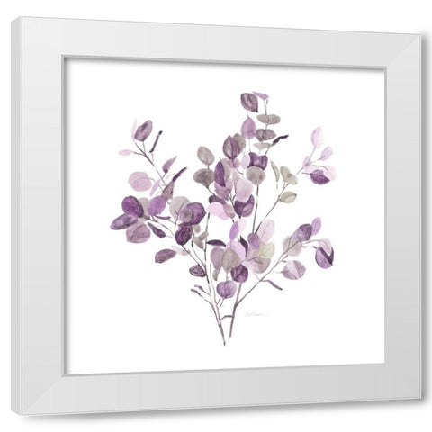 Lavender Leaves II White Modern Wood Framed Art Print by Robinson, Carol