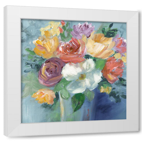 Bold Floral Revisit White Modern Wood Framed Art Print by Nan