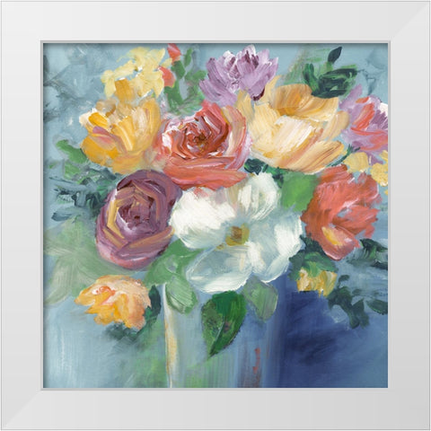 Bold Floral Revisit White Modern Wood Framed Art Print by Nan