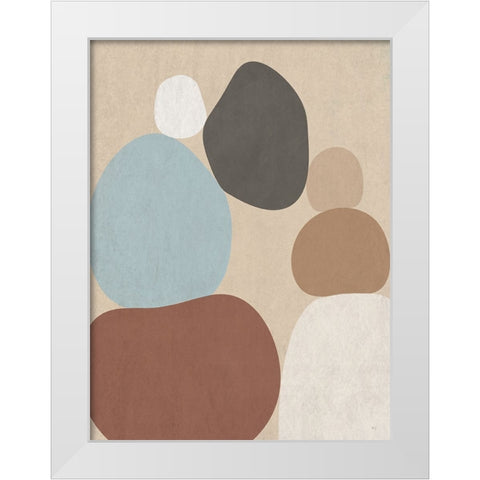 Stone Stacking White Modern Wood Framed Art Print by Jill, Susan