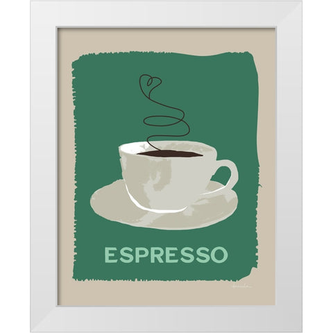 Modern Coffee IV White Modern Wood Framed Art Print by Santiago, Daniela