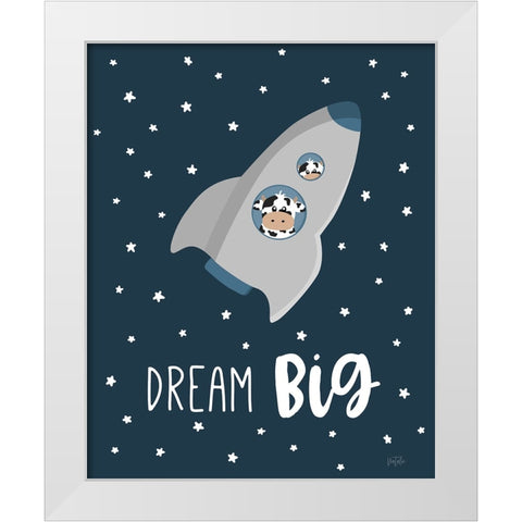 Cow in Space I White Modern Wood Framed Art Print by Carpentieri, Natalie