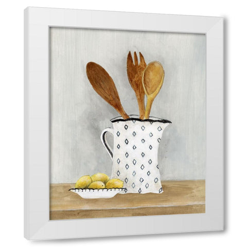 Cottage Kitchen III White Modern Wood Framed Art Print by Tava Studios