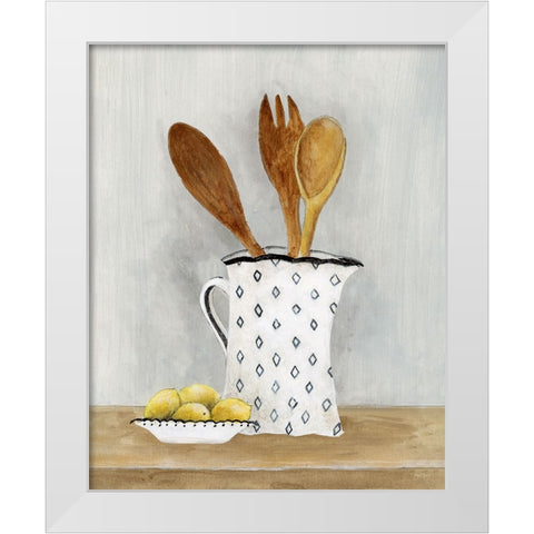 Cottage Kitchen III White Modern Wood Framed Art Print by Tava Studios