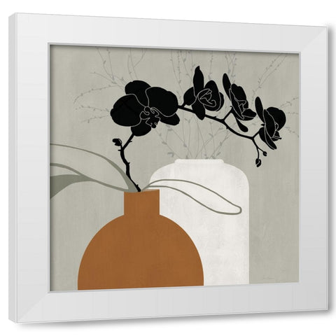 Orchid Style White Modern Wood Framed Art Print by Robinson, Carol