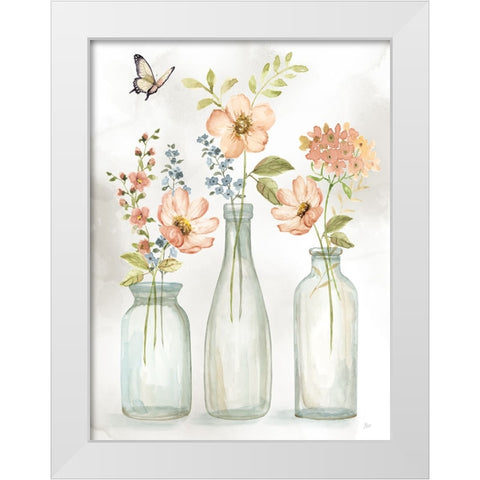 Summer Trio I White Modern Wood Framed Art Print by Nan