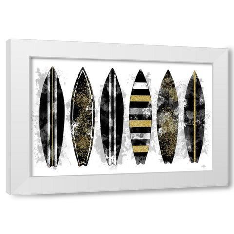 Golden Surf White Modern Wood Framed Art Print by Carpentieri, Natalie