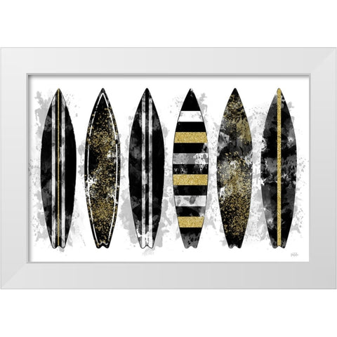 Golden Surf White Modern Wood Framed Art Print by Carpentieri, Natalie