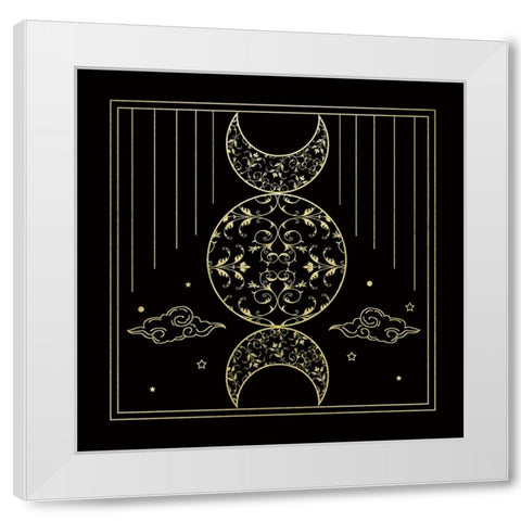 Mythical Moon I White Modern Wood Framed Art Print by Santiago, Daniela