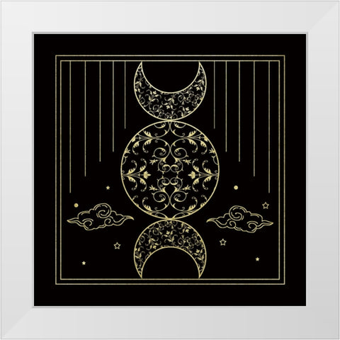Mythical Moon I White Modern Wood Framed Art Print by Santiago, Daniela