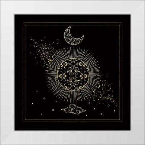 Mythical Moon II White Modern Wood Framed Art Print by Santiago, Daniela