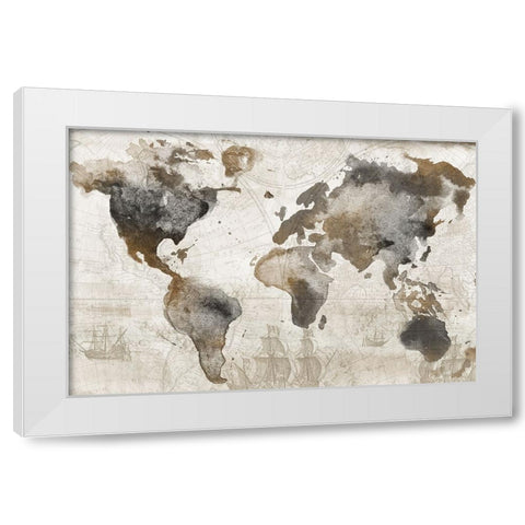 Antique Map White Modern Wood Framed Art Print by Knutsen, Conrad