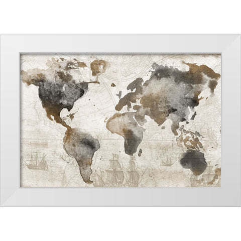 Antique Map White Modern Wood Framed Art Print by Knutsen, Conrad
