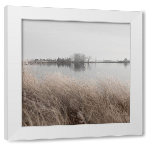 Distant Farm White Modern Wood Framed Art Print by Robinson, Carol