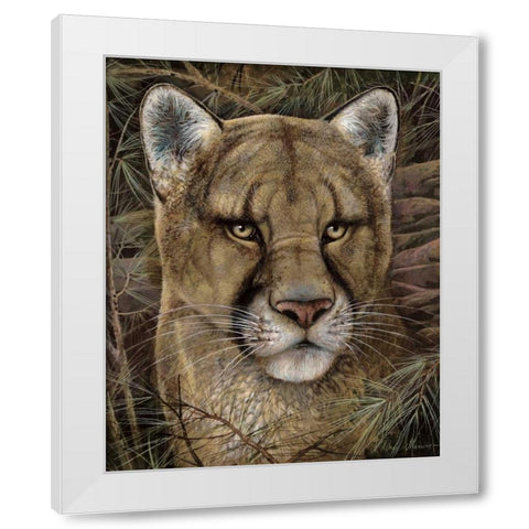 Elusive Encounter White Modern Wood Framed Art Print by Manning, Ruane