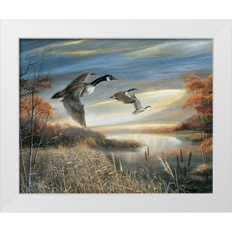 Migration South White Modern Wood Framed Art Print by Manning, Ruane