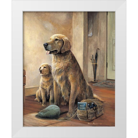 Trail Buddies White Modern Wood Framed Art Print by Manning, Ruane