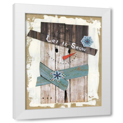 Let It Snow White Modern Wood Framed Art Print by Tava, Janet