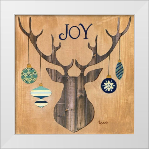 Antler Joy White Modern Wood Framed Art Print by Tava, Janet