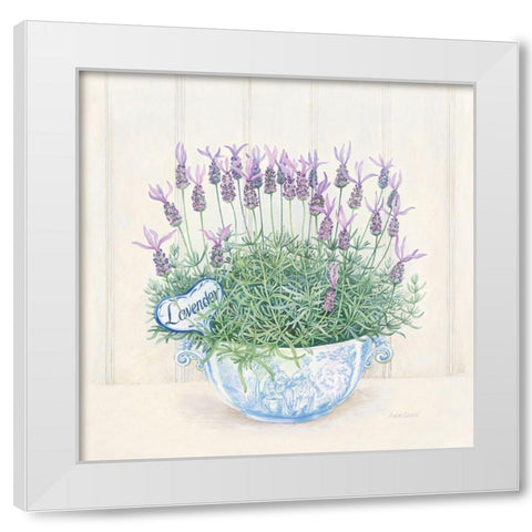 Lavender White Modern Wood Framed Art Print by Searle, Anne