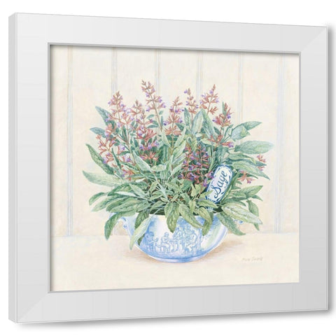 Sage White Modern Wood Framed Art Print by Searle, Anne