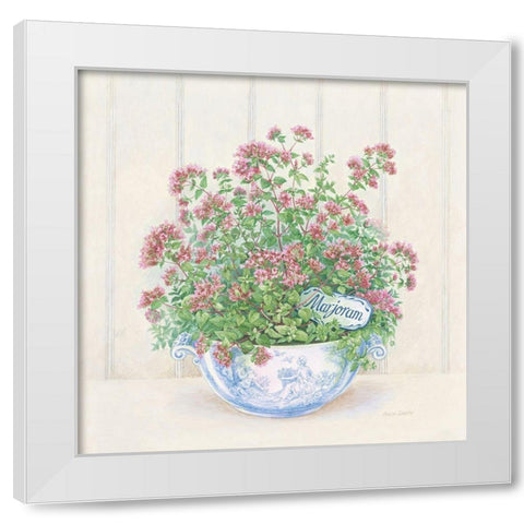 Marjoram White Modern Wood Framed Art Print by Searle, Anne