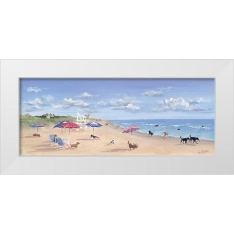Beach Tails White Modern Wood Framed Art Print by Saxe, Carol