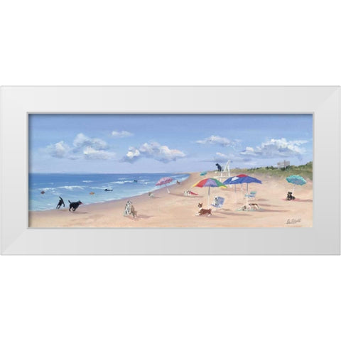 Dog Days White Modern Wood Framed Art Print by Saxe, Carol