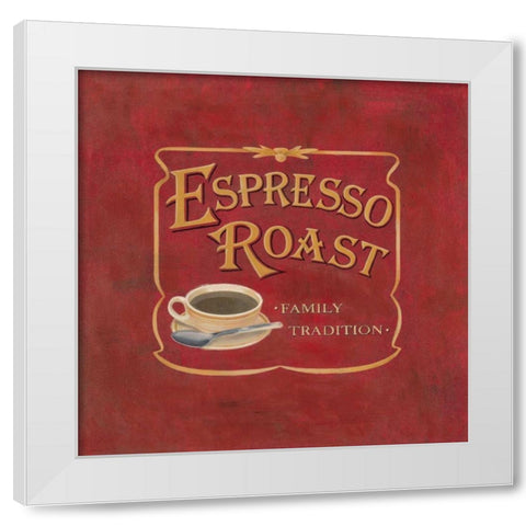 Espresso Roast White Modern Wood Framed Art Print by Alderson, Lisa