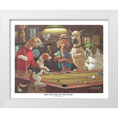 Hey! One Leg on the Floor White Modern Wood Framed Art Print by Sarnoff, Arthur