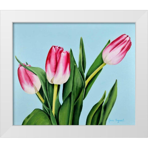 Spring Tulips White Modern Wood Framed Art Print by Segrest, Jane