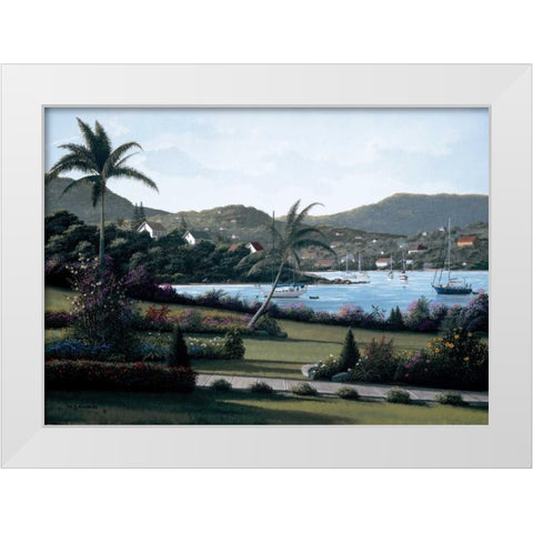 Seabreeze White Modern Wood Framed Art Print by Saunders, Bill