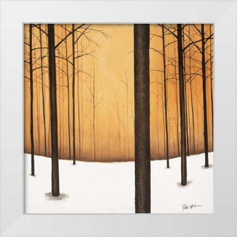 Golden Twilight White Modern Wood Framed Art Print by St.Germain, Patrick