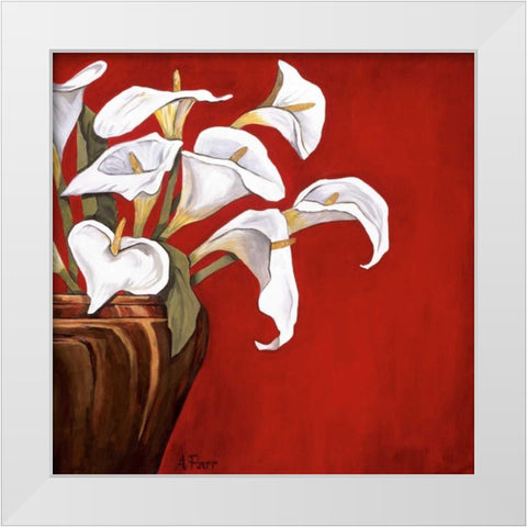 Callas on Red White Modern Wood Framed Art Print by Parr, Ann