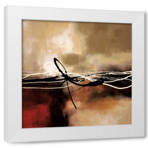 Symphony in Red and Khaki II White Modern Wood Framed Art Print by Maitland, Laurie