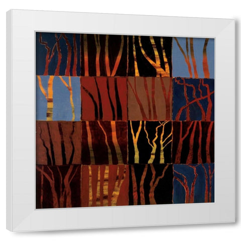 Red Trees I White Modern Wood Framed Art Print by Altschuler, Gail