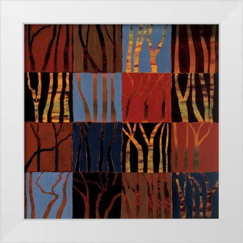Red Trees II White Modern Wood Framed Art Print by Altschuler, Gail