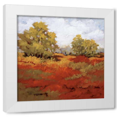 Scarlet Fields I White Modern Wood Framed Art Print by Baynes, Maija