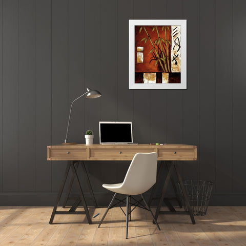 Russet Silhouette I White Modern Wood Framed Art Print by Sewell, Krista