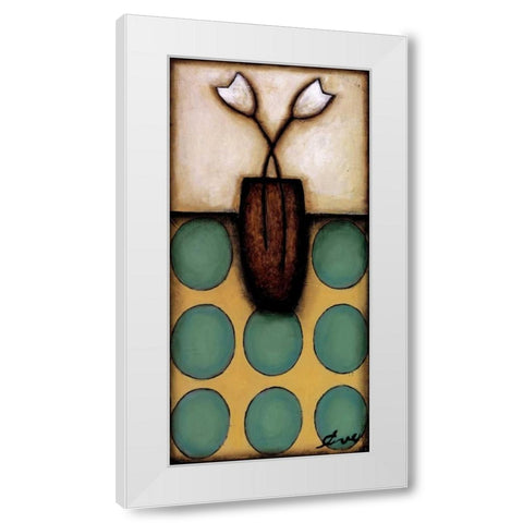 Circles White Modern Wood Framed Art Print by Eve