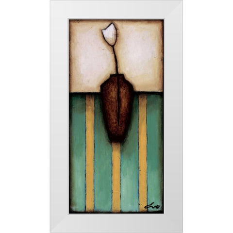 Stripes White Modern Wood Framed Art Print by Eve