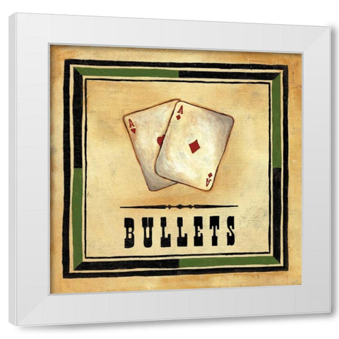 Bullets White Modern Wood Framed Art Print by Anderson-Tapp, Jocelyne