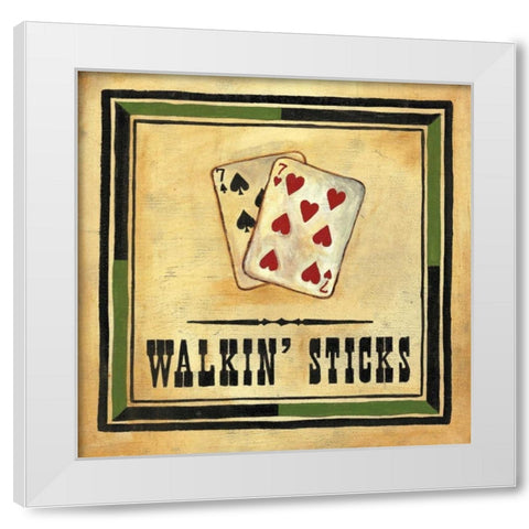 Walkin Sticks White Modern Wood Framed Art Print by Anderson-Tapp, Jocelyne